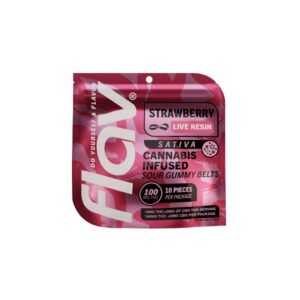 Strawberry Live Resin Gummy Belts 100mg